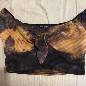 Off the shoulder tie dye crop top